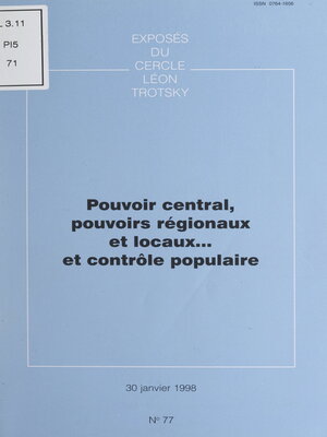 cover image of Pouvoir central, pouvoirs régionaux et locaux... et contrôle populaire